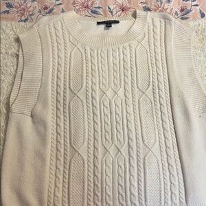 Cyrus Cream Cable Knit Sleeveless Top